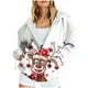 thumbnail image 1 of Sudadera con capucha y manga larga para mujer, informal, estampada, con cremallera y manga larga, con capucha y chaquetas, 1 of 4