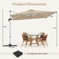 thumbnail image 2 of Costway 10 FT Patio Cantilever Umbrella Outdoor Aluminum Hanging Offset Umbrella w/ 360° Rotation Beige, 2 of 10