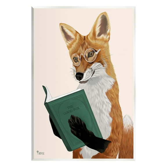 Stupell Industries Wild Fox Reading Book Animals & Insects Painting Unframed Art Print Wall Art, 10 x 15