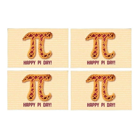 

MKHERT Funny Mathematical Pi Happy Pi Day Cherry Pie Placemats Table Mats for Dining Room Kitchen Table Decoration 12x18 inch Set of 4