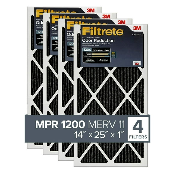 Filtrete 14x25x1, Filtre à Air pour Fournaise Ac, MPR 1200, Défense contre les Allergènes Réduction des Odeurs, Lot de 6 (Dimences Exactes 1381 x 2481 x 081)