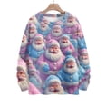 thumbnail image 4 of WTOBBY Women's Christmas Themed Knit Sweater, Long Sleeve Crewneck Pullover with Cute Print, Festive Holiday Blouse for Fall, Soft Comfortable Yarn Material,Light Purple M, 4 of 6