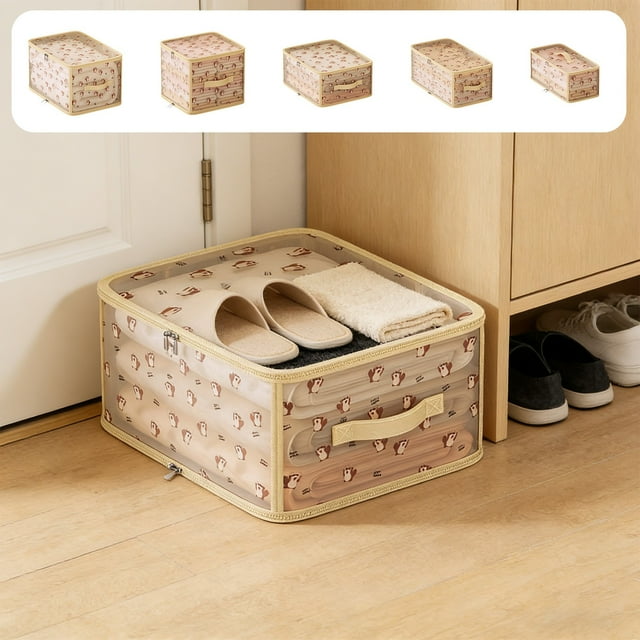 Foldable Fabric Storage Box for Closets and Bedroom, Large Capacity Organizer for Sweaters Blankets and Pants, Multi Size Wardrobe Storage Bin, 1 Pc