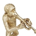 thumbnail image 6 of 12", 12", 11"H Gold Polystone Monkey Sculpture, by DecMode (3 Count), 6 of 11