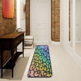 thumbnail image 3 of Dreamtimes Colorful Glittering Leopard Hallway Runner Rug 2'x6' Kitchen Rug with Rubber Backing Rainbow Animal Skin Non Slip Entryway Rug Runner Soft Area Rug for Hallway Bedroom Kitchen, 3 of 6
