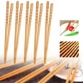 thumbnail image 2 of XKHAZA 5-Pairs Wooden Chopsticks, Dishwasher Safe Chopstick,Reusable Natural Healthy, Chinese Classic Style for Kitchen, Dining Room, Gourmet, Noodles, 2 of 9