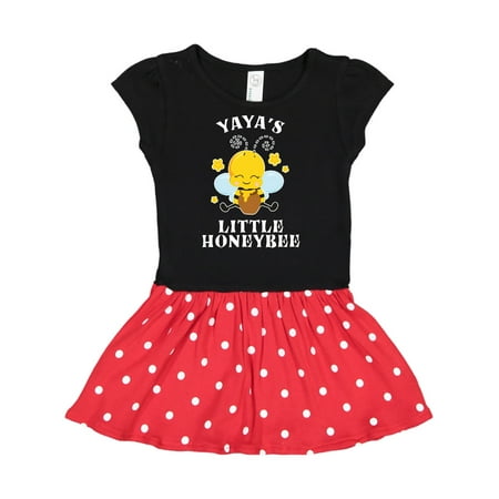 

Inktastic Cute Bee Yaya s Little Honeybee with Stars Gift Toddler Girl Dress