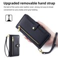 thumbnail image 6 of SaniMore for iPhone 14 Pro Max Case, with Kickstand [Shoulder & Wrist Strap] Flip Zipper Wallet Cash & Card Slots PU Leather TPU Interior Full Body Protection for iPhone 14 Pro Max, Black, 6 of 8