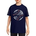 thumbnail image 2 of GBSYEWXS Toddler Child Boys Tops Size 8-9 Years Dark Blue Baseball Print T-Shirts Short Sleeve Breathable Quick Dry Crew Neck Tee, 2 of 4