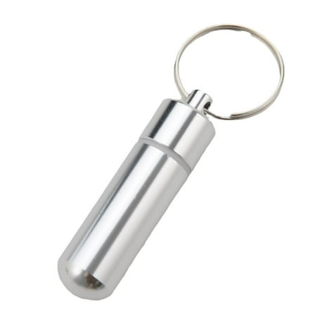 Aluminum Pill Case Keychain Waterproof Holder Medicine Box Bottle Drug Cont GX, B4U8