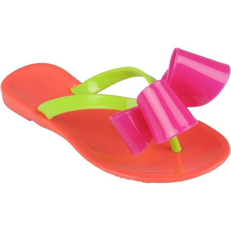 Brinley Co. Girls Bow Accent Flip Flop Sandals