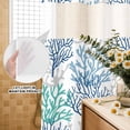 thumbnail image 3 of No Hook Shower Curtain, Blue Teal Grey Coral Coastal Shower Curtains for Bathroom with See Through Top Window, Summer Beach Nautical Ocean Waterproof & Washable Bath Curtain 66"x72", 3 of 9