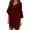 Wine, variant on HERESOM Women Plus Size Sun Dresses Women's Summer Casual Loose Large Sleeve V Neck A Line Skirt