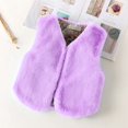 thumbnail image 4 of SUXIAN Kids Reversible Vest with Trim Winter Warm Padded Sleeveless Jacket for Boys and Girls Toddler Jacket Purple 6-7 Years, 4 of 5