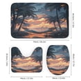 thumbnail image 3 of 4 Piece Decor Shower Curtains Sets Bath Mat U-Shaped Floor Mat Toilet Lid Oval Rug Palm Trees at Sunset with Flowers And A Hammock Bath Curtain Palm Tropical Beach Summer Tree, 3 of 8