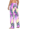 thumbnail image 6 of Colorful Dragonfly Pattern Mens Cotton Pajama Pants Long Staple Lightweight Sleep Bottoms with Pockets Breathable, 6 of 7