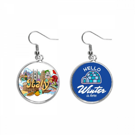 pisa milan cathedral italy graffiti dangle drop winter ice earring jewelry