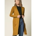 thumbnail image 2 of Made by Johnny Women's Essential Long Sleeve Solid Open Front Long Knited Cardigan Sweater with Pocket for Women L MUSTARD, 2 of 6
