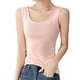 thumbnail image 2 of Camiseta sin mangas para mujer Camisola suave y transpirable Correa ancha Sin mangas Camiseta sin mangas de color puro para primavera verano Rosa L, 2 of 5