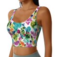 thumbnail image 2 of Pofeuu Watercolor Flowers Print Sports Bra for Women Sexy Vest Yoga Running Gym Fitness Crop Bras Tops-Large, 2 of 8