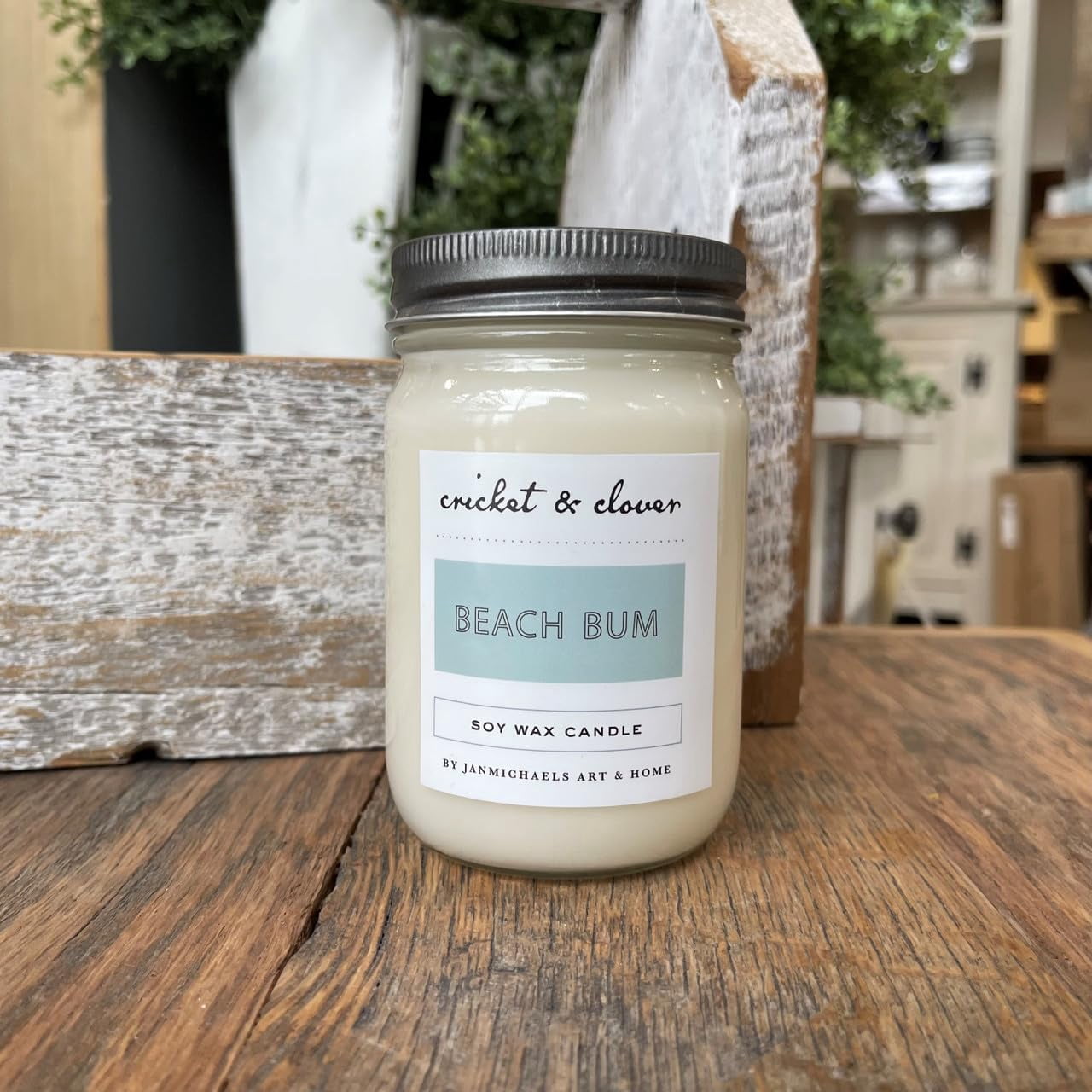 Cricket & Clover Beach Bum Soy Pint Mason Jar Candle