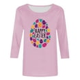 thumbnail image 4 of EGNMCR Easter T-Shirt Imprimé Graphique pour Femmes, Mode Décontractée de Noël, Col Rond, Manches 3/4, 4 of 4