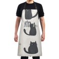 thumbnail image 4 of Yayeee Chief Kitchen Apron with Pockets for Cooking Water Resistant Unisex Adjustable Neck Strap, Cute Cartoon Cats, 4 of 7