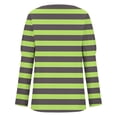 thumbnail image 3 of Charella Long Sleeve Shirts for Women Fashion Striped Crew Nack Tee Casual Loose Tops Business Blouses (S, Green 1), 3 of 4
