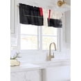 thumbnail image 3 of Valances for Windows Red Black Brush Rod Pocket Cafe Window Treatments Valance Curtains for Kitchen Bathroom Laundry Basement Windows 60"x14", 3 of 9
