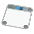 thumbnail image 3 of Báscula digital de baño Eat Smart, de alta precisión para medir el peso corporal, capacidad de 200 kg, plataforma de vidrio grande y resistente, tecnología Step On, color plateado, 3 of 5
