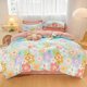 thumbnail image 1 of Colección Coral Pink Blue Gray Floral Bedding Set, 1 of 9