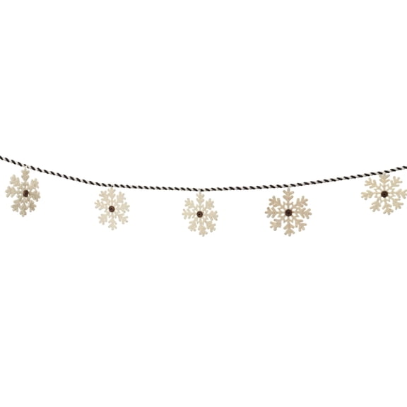 Melrose Snowflake Christmas Garlands - 5.5' x 4" - Unlit - Set of 2