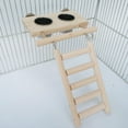 thumbnail image 4 of Parrot Playstand Feeder Cups Patio de juegos de madera Escalera de escalada Yuyangstore Puesto de juegos para pájaros, 4 of 5