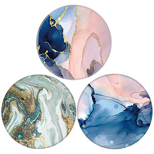 Marble Ocean Round Mouse Mat Protable Small Mousepad Non-Slip Rubber Mouse Pad with Stitched Edge Mouse Pad for Women Girls Office Computer Laptop 