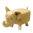 thumbnail image 2 of Taburete de té portátil de madera multifuncional con patas de madera, diseño de animales amarillo, 2 of 9