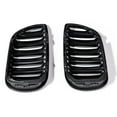 thumbnail image 6 of Astra Depot ABS Dual Slats Front Kidney Grill Grille for 2002-2006 BMW E46 4DR 325xi 330i LCI, Carbon Fiber Pattern, 1 Pair, 6 of 6