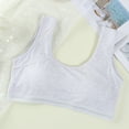 thumbnail image 2 of Girls Training Bras Ages 12 Racerback Seamless Wireless Sport Bra Soft and Breathable Cotton Undies Clothes Solid Color Big Girl's Padded Bralette Grey 10-12 Years, 2 of 5