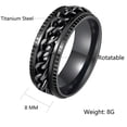 thumbnail image 6 of Udolfly Mens Fidget Rings Anxiety Rings for Men Womens Chain Spinner Rings for Adults Titanium Steel Ring Black Black Size 10, 6 of 7