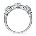 thumbnail image 4 of BERRICLE Sterling Silver 3-Stone Oval Cut Cubic Zirconia CZ Statement Vintage Inspired Art Deco Fashion Ring for Women, Rhodium Plated 2.1 Carat Size 10, 4 of 12