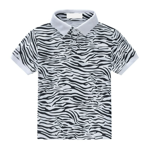 Kids Boys Dinosaur 𝗣𝐨𝐥𝐨 Shirts Toddler Boy 𝐂artoon T-Shirt Short Sleeve Tops Toddler Cotton 𝐁utton Casual Tee