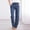 Blue, variant on UTTOASFAY Woman Pants Women Casual Pants Cotton and Linen Solid Drawstring Elastic Waist Long Straight Pants Blue S