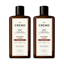 Cremo Bourbon & Oak 2-in-1 Shampoo & Conditioner, Barber Grade Quality that Moisturizes and Cleanses All Hair Types, 16oz (Pack of 2)