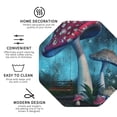 thumbnail image 4 of Kll Octagon Drink Coasters Set Of 4,Pu Leather Absorbent Coasters Set Decorative Coffee Cup Coasters Housewarming Gift For Home Decor-Fantasy Mushrooms, 4 of 9