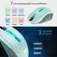 thumbnail image 2 of CHOK Wireless Gaming Mouse 2.4G Optical Rechargeable Silent Mice Colorful LED Portable with USB Receiver Black, 2 of 5