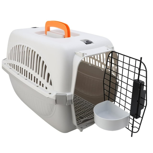 Portadora De Perros, Portador De Mascotas De Viaje Caja De Transporte De Mascotas De Plástico Caja De Entrenamiento De Cachorros Ventilado Con Amplio Espacio Para Visitas Al