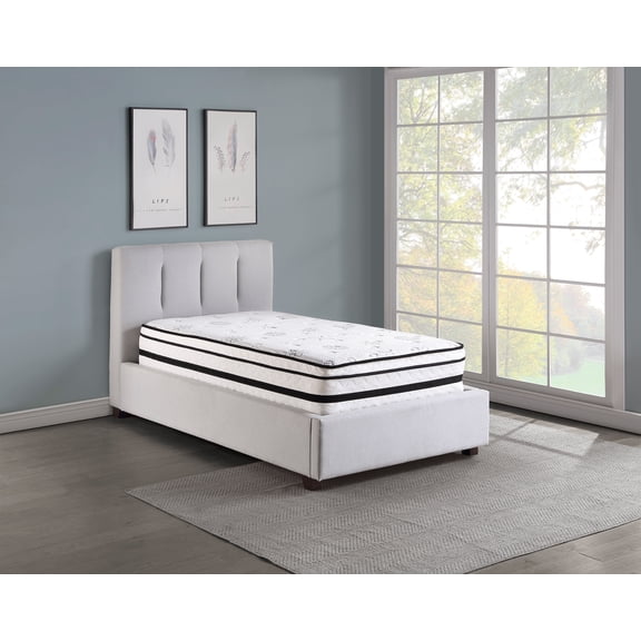 12 in. Twin Size Pocket Coil Hybrid Mattress, Comfortable Breathable Quilted Cover Mattress in a Box
