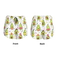 thumbnail image 6 of Uemuo Avocado Playing Music Pattern Women's Athletic Shorts High Waisted Running Shorts with Liner Pockets Gym Elastic Workout Shorts-Small, 6 of 9