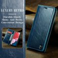 thumbnail image 2 of Leather Case for Samsung Galaxy A13 Card Slot Folio Flip Wallet Case for Samsung Galaxy A13 Premium PU Magnetic Kickstand Cover Soft TPU Inner Case Blue, 2 of 14