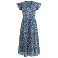 thumbnail image 3 of Vestido De Verano Vestidos de playa para mujer Vestido largo suelto con estampado floral informal (Azul M) Cgtredaw para Mujer Azul T XXL, 3 of 8