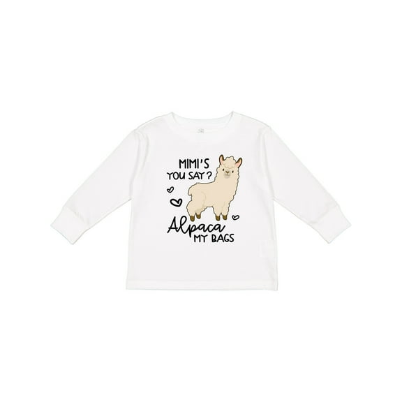 Inktastic Mimi's You Say Alpaca My Bags Boys or Girls Long Sleeve Toddler T-Shirt